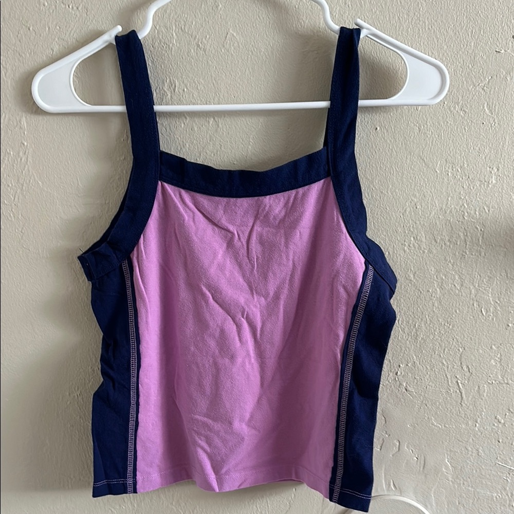 Pilcro Pink and Navy Tank Top